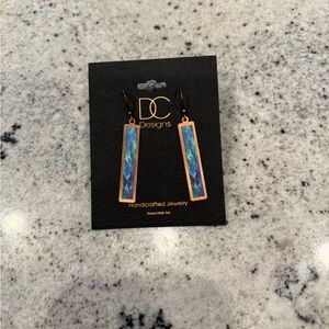 DC Design Blue and Gold Butterfly Earrings